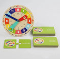Load image into Gallery viewer, Wooden Clock Learning Set + Practice Cards