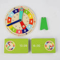 Load image into Gallery viewer, Wooden Clock Learning Set + Practice Cards