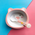 Load image into Gallery viewer, Bamboo Animal Bowl & Spoon Set