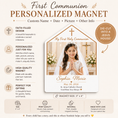 Load image into Gallery viewer, First Communion Personalized Magnet | Die-Cut Church Shape