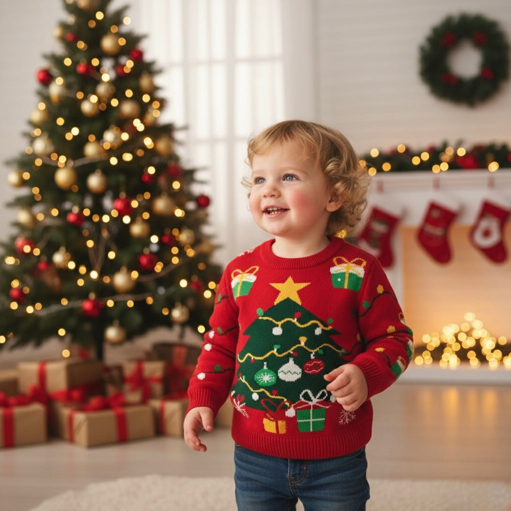 Cozy Holiday Tree Knit Christmas Sweater