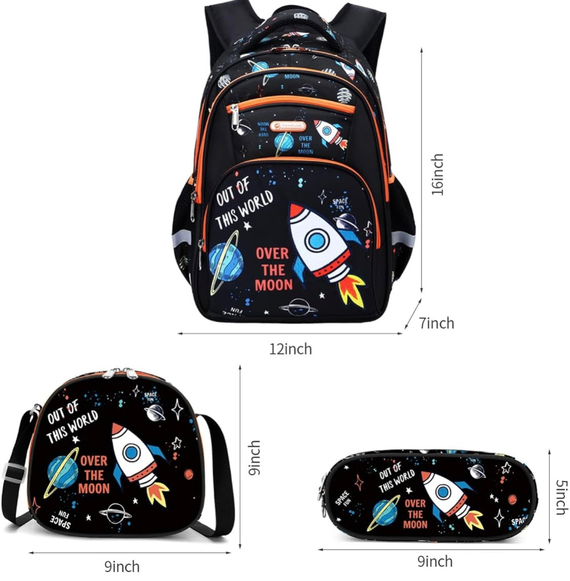 World Rocket 3PCS Backpack Set