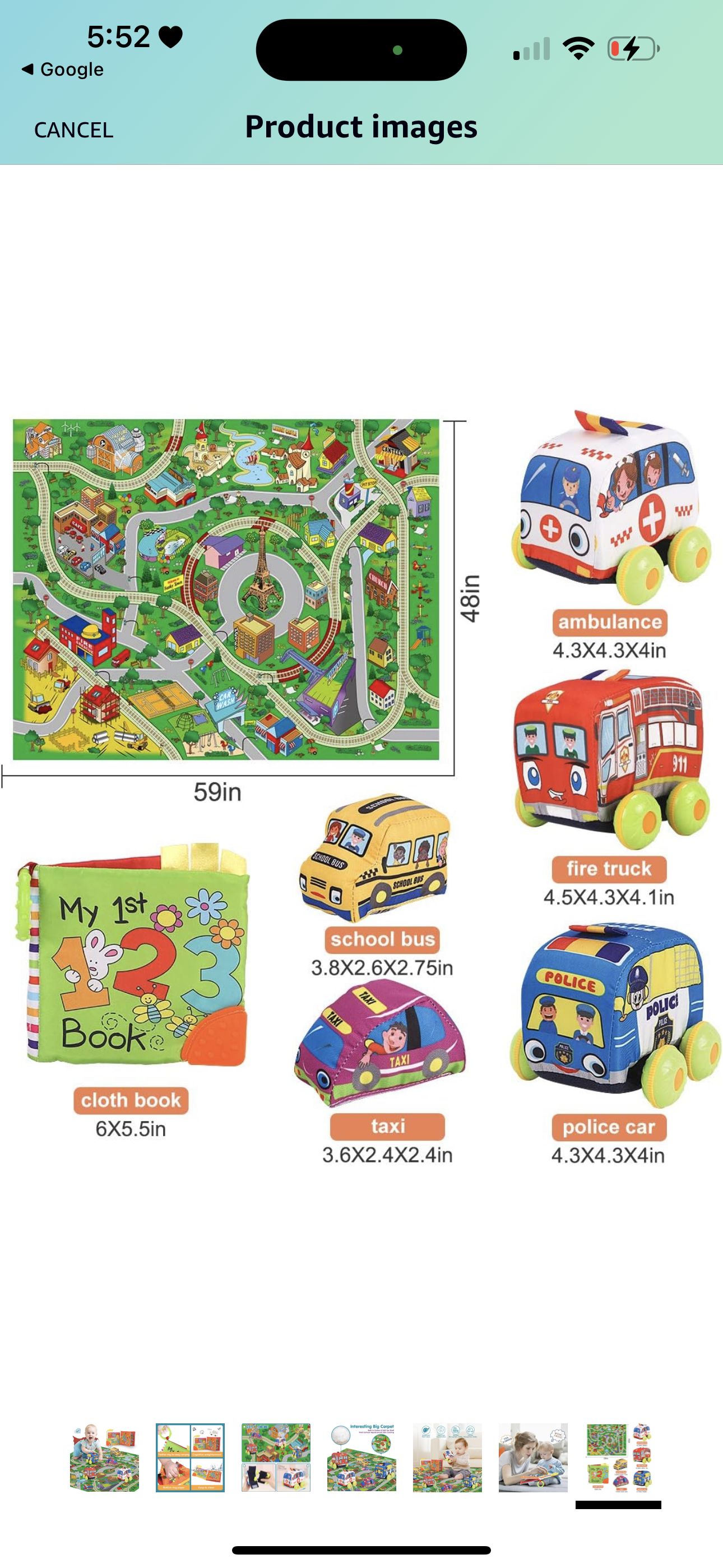 Soft Car Toys + Soft Play Mat