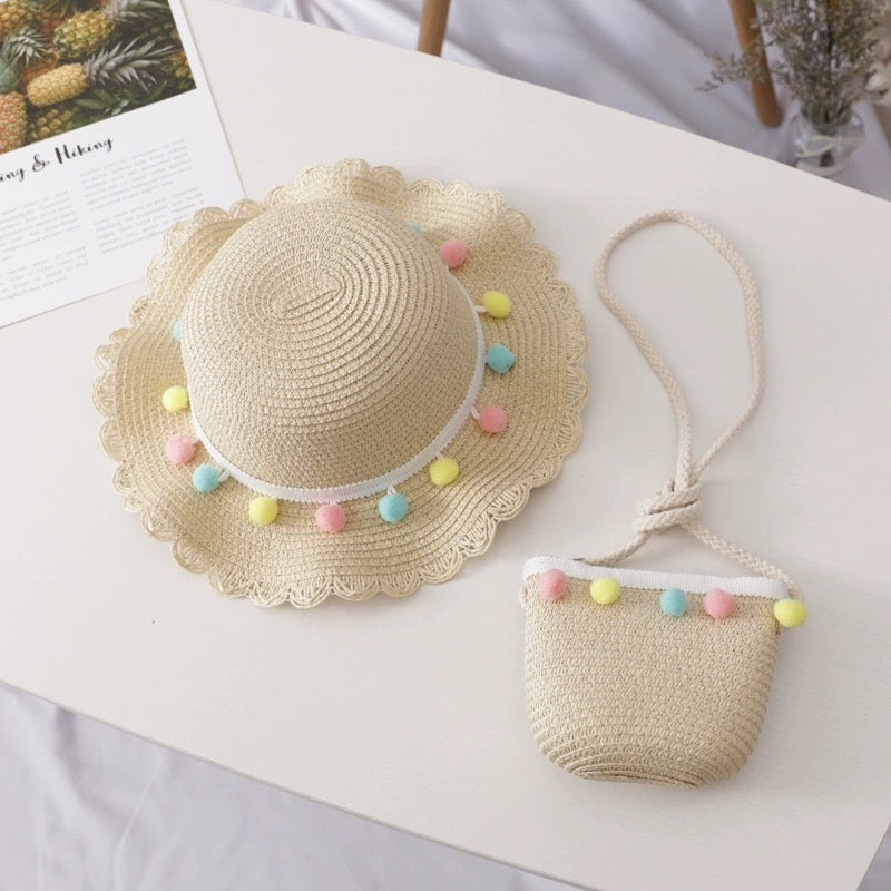 Pompom Hat + Sling Bag