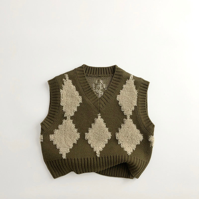 Argyle Knit Sweater Vest