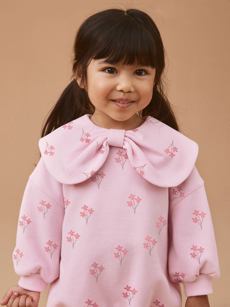 Pink Floral Sweatshirt & Leggings Set