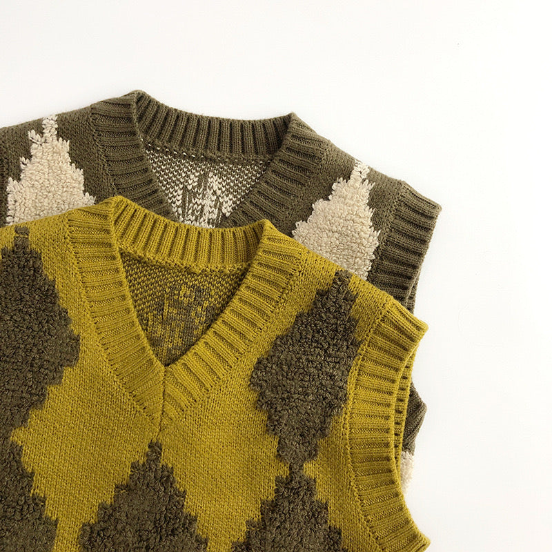 Argyle Knit Sweater Vest