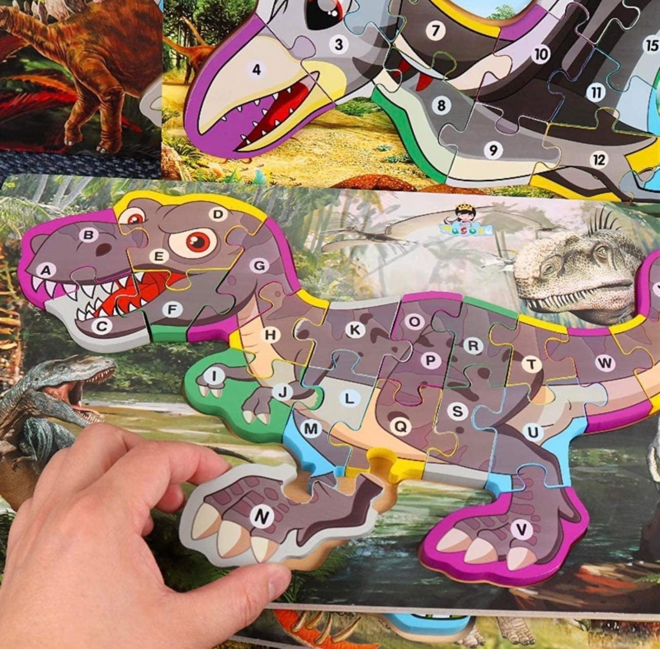 2 Wooden Puzzles Dinosaur Packs