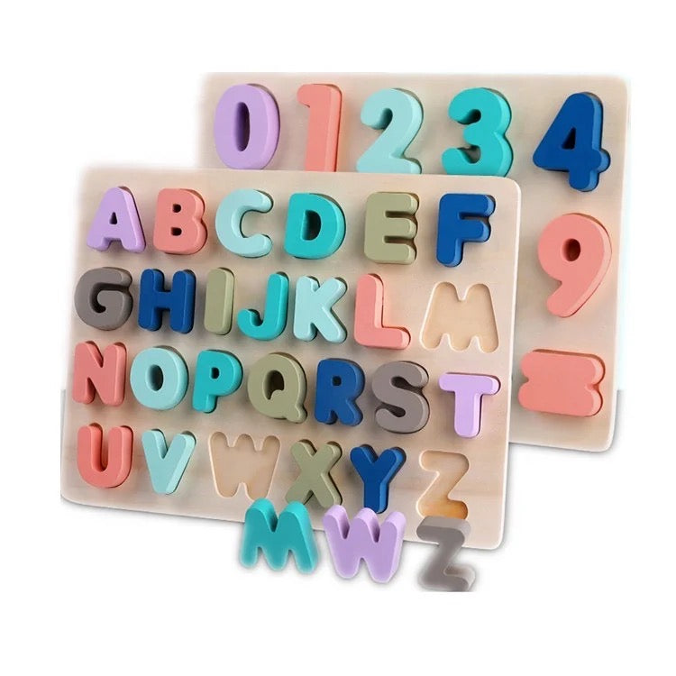 2-Packs Wooden Alphabet & Numbers
