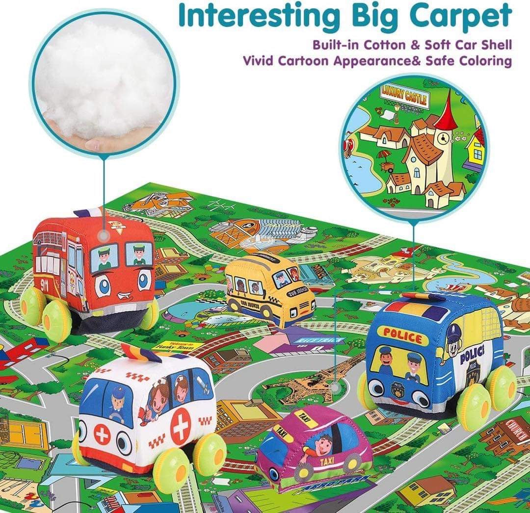 Soft Car Toys + Soft Play Mat