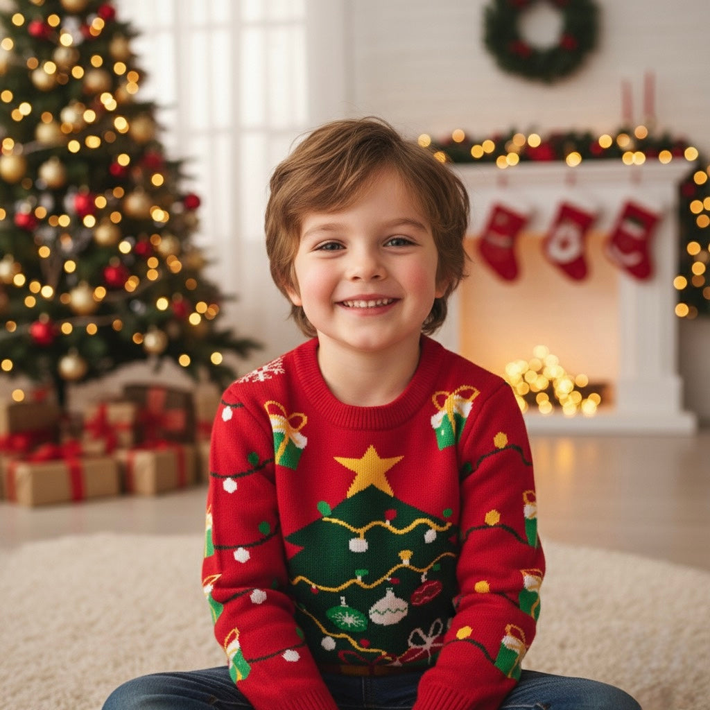 Cozy Holiday Tree Knit Christmas Sweater