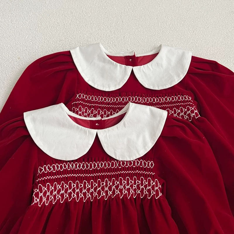 Velvet Smocked Bodysuit
