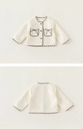 Load image into Gallery viewer, Lightweight Tweed Bow Cardigan

