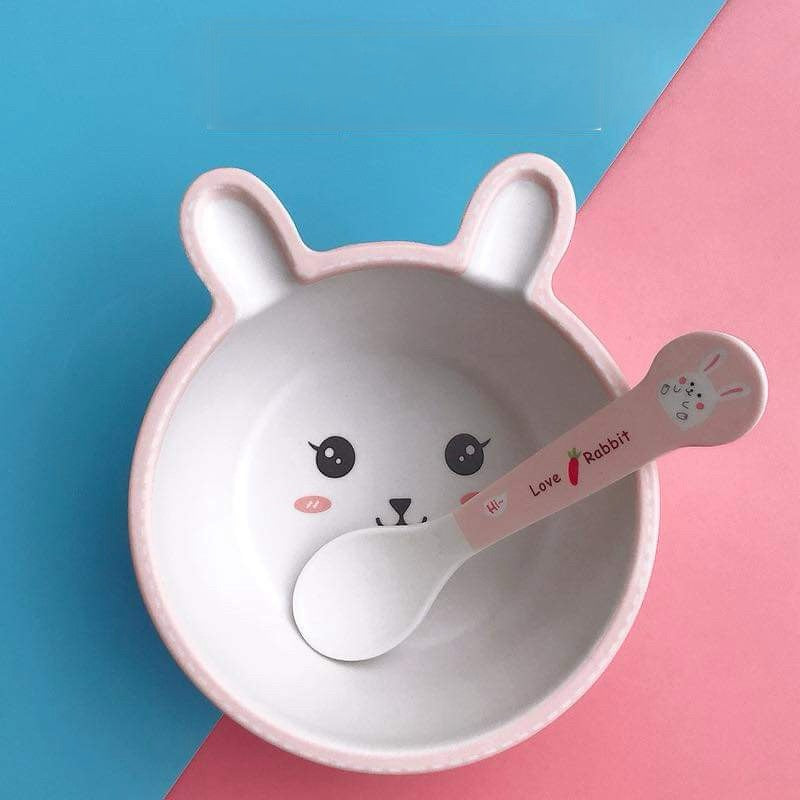 Bamboo Animal Bowl & Spoon Set