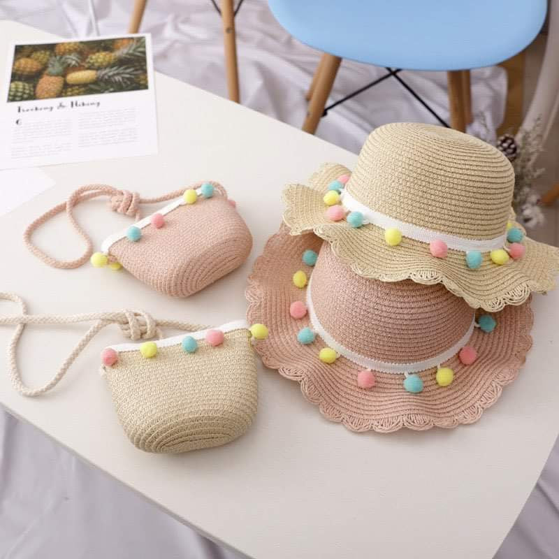 Pompom Hat + Sling Bag