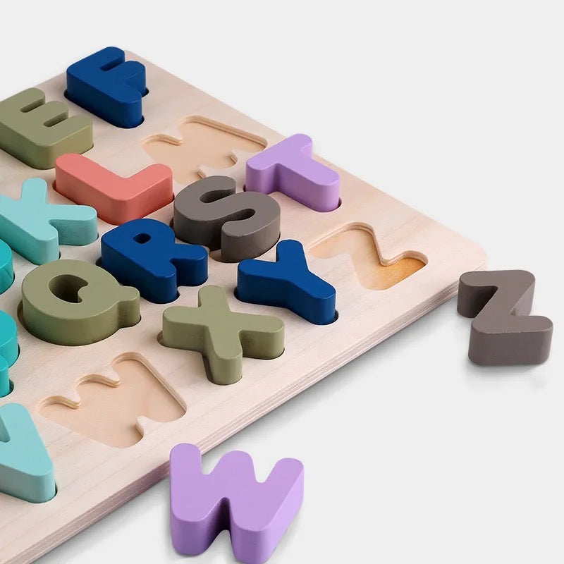2-Packs Wooden Alphabet & Numbers