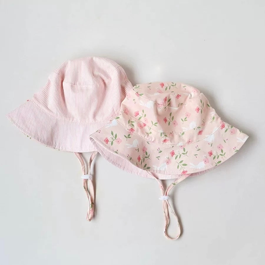 Pink Floral Reversible Bucket Hat