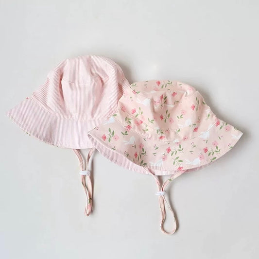 Pink Floral Reversible Bucket Hat