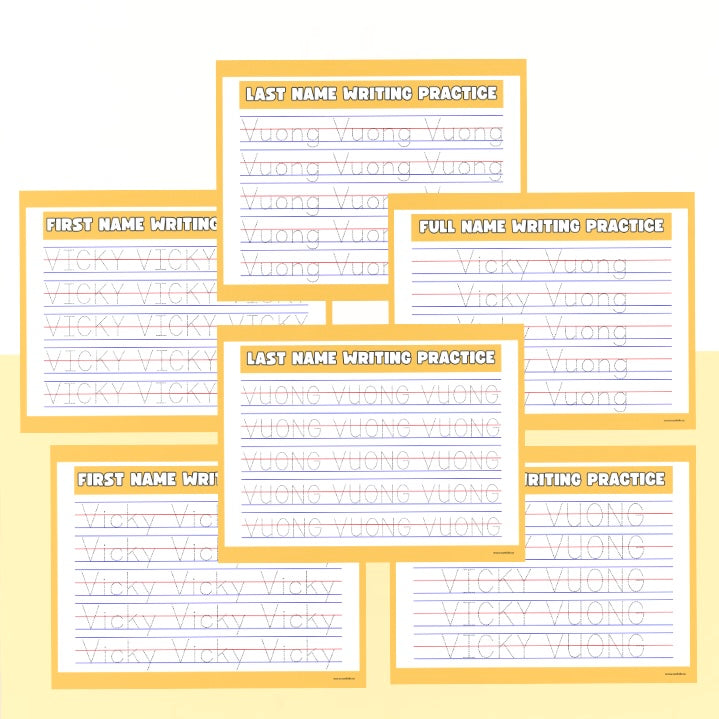 Personalized Name Tracing Worksheets | Reusable Learning Package