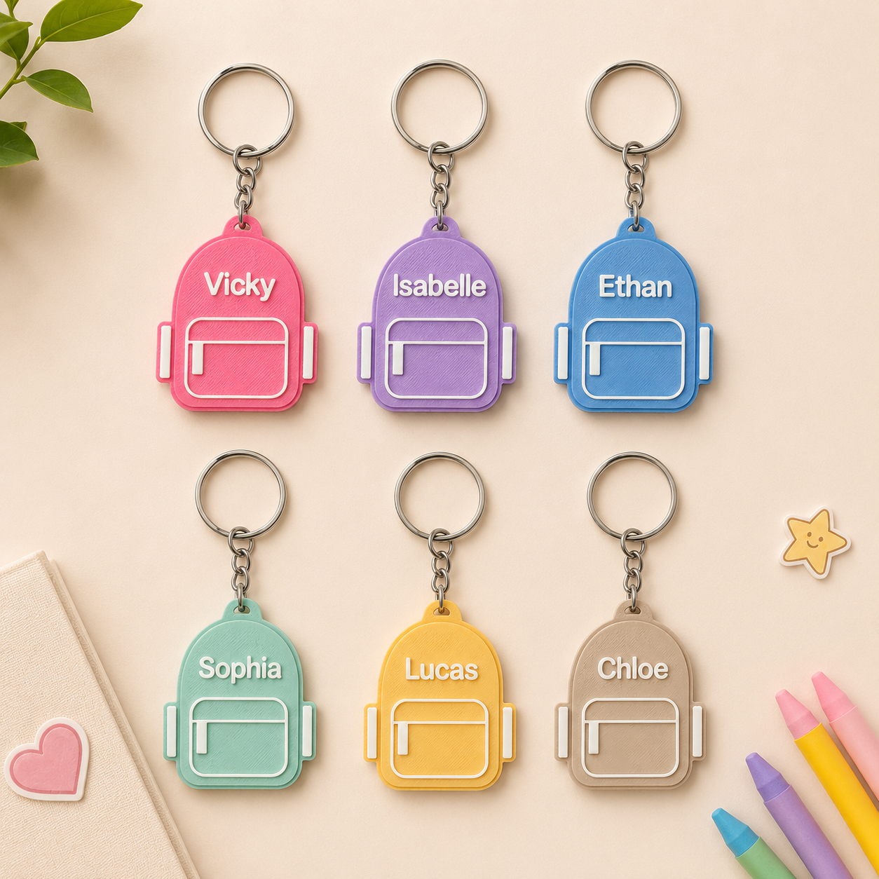 Personalized Backpack Keychain