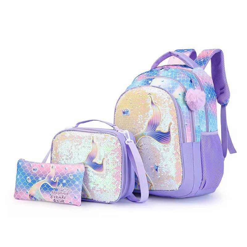 Sequin Mermaid Bagpack | 3 Pcs Combo
